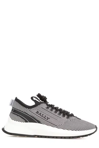 BALLY VERTICAL-STRIPE LOGO SNEAKERS 