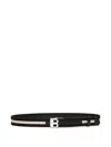 Bally Striped Leather Belt In Black