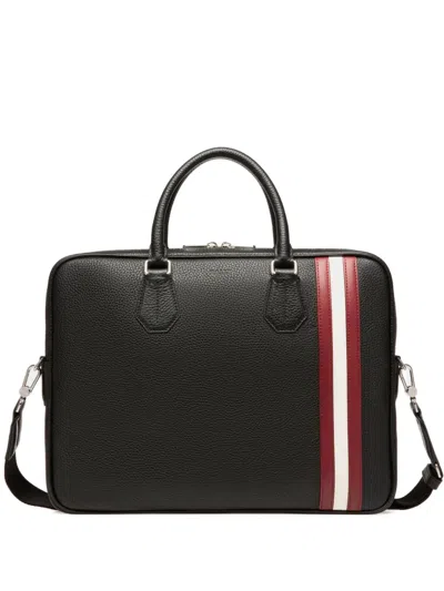 Bally Striped Leather Briefcase