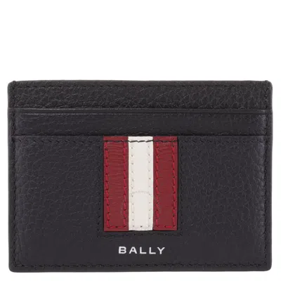 Bally Striped Leather Cardholder In Black