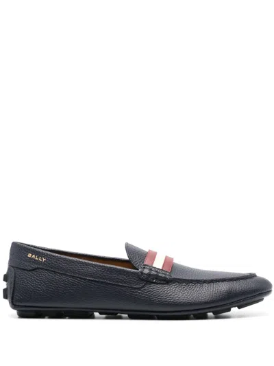 Bally Karlos Pebbled-leather Driving Shoes In Black