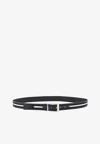 Bally Striped Logo Print Belt In Black