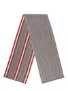Bally Striped Merino-wool Scarf In Grey