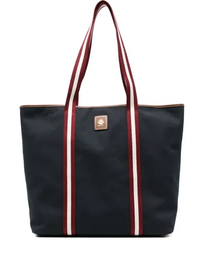 Bally Striped-panel Tote Bag In Blue
