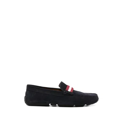 Bally Stripe-detail Loafers In Blue