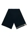 Bally Stripes Crest-label Wool Scarf In Blue