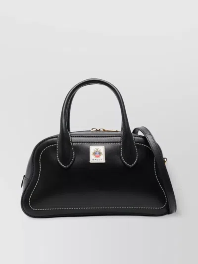 Bally Structured Contrast Shoulder Bag Handles In Black