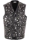 Bally Studded-charm Appliqué Leather Vest In Black