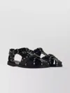 Bally Black Calfskin Leather Sandals With Metal Trim And Buckle Closure In Black