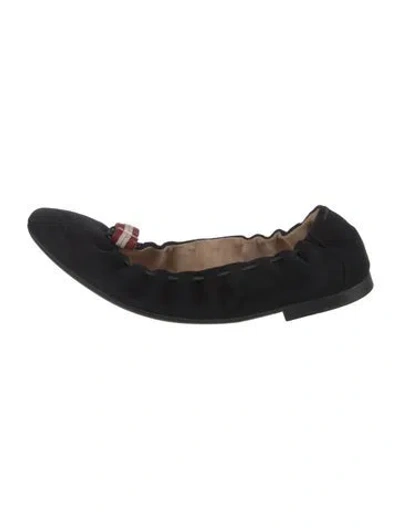 Pre-owned Bally Suede Ballet Flats In Black