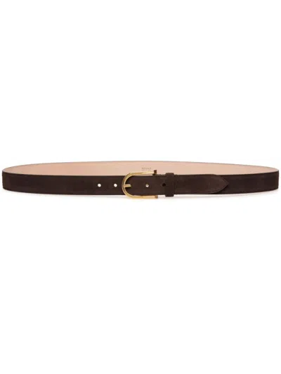 Bally Suede Belt In Brown