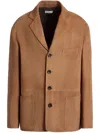 Bally Suede Blazer In Brown