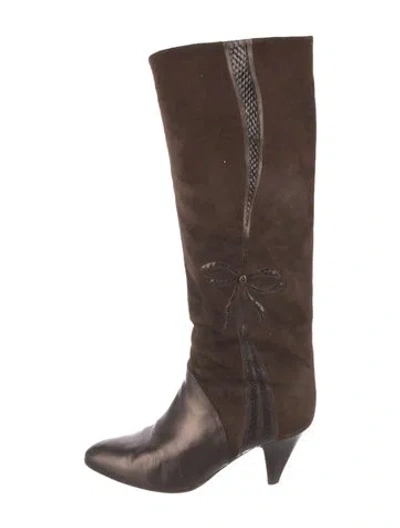 Pre-owned Bally Suede Boots In Brown