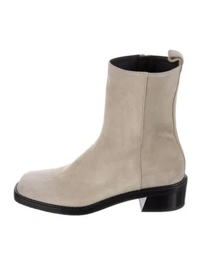 Pre-owned Bally Suede Boots In Grey/neutrals