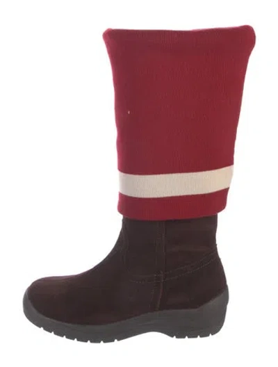 Pre-owned Bally Suede Boots In Red