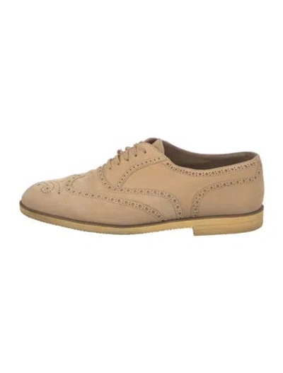 Pre-owned Bally Suede Brogues In Neutral