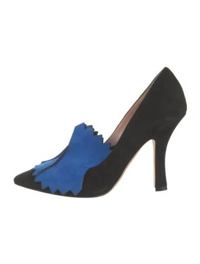 Pre-owned Bally Suede Colorblock Pattern Pumps In Multi