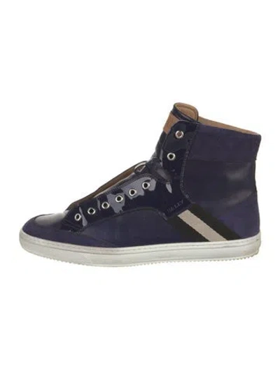 Pre-owned Bally Suede Colorblock Pattern Sneakers In Blue