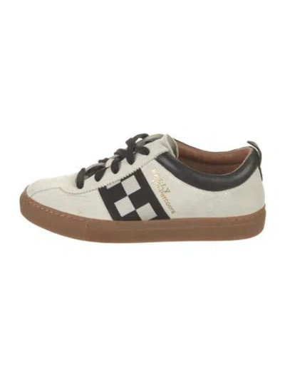 Pre-owned Bally Suede Colorblock Pattern Sneakers In Neutrals