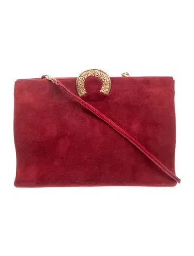 Pre-owned Bally Suede Crossbody Bag In Burgundy