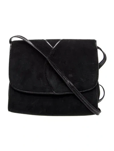 Pre-owned Bally Suede Crossbody Bag Vintage In Black