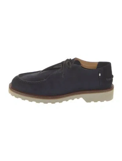 Pre-owned Bally Suede Derby Shoes In Blue