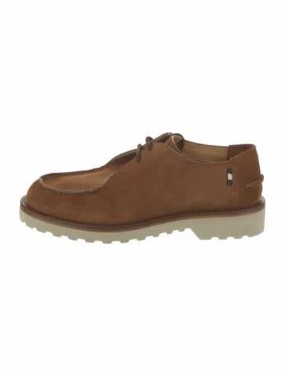 Pre-owned Bally Suede Derby Shoes W/ Tags In Brown