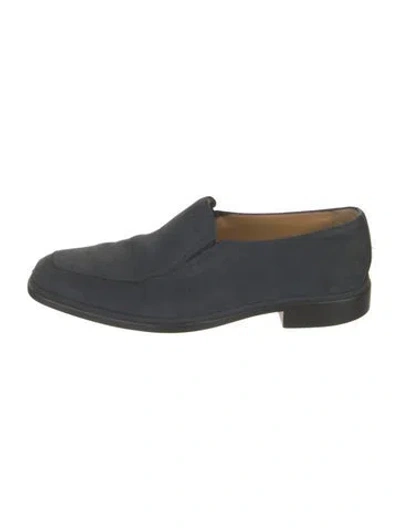 Pre-owned Bally Suede Dress Loafers In Blue
