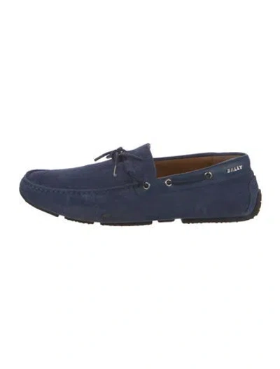 Pre-owned Bally Suede Drivers In Blue