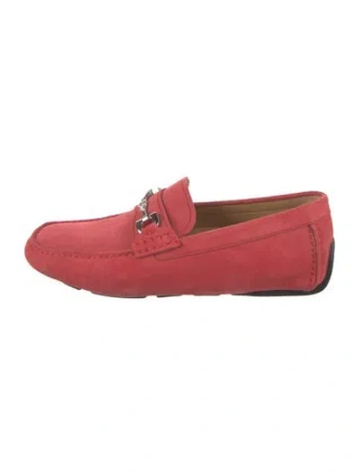 Pre-owned Bally Suede Drivers In Red
