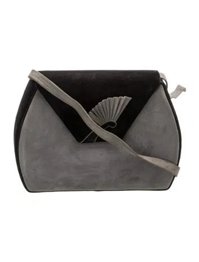 Pre-owned Bally Suede Flap Crossbody Bag In Gray