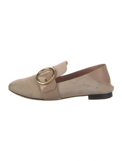Pre-owned Bally Suede Flats In Neutral