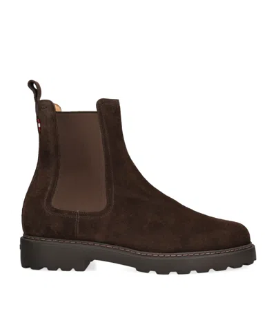 Bally Suede Gevon Chelsea Boots In Brown