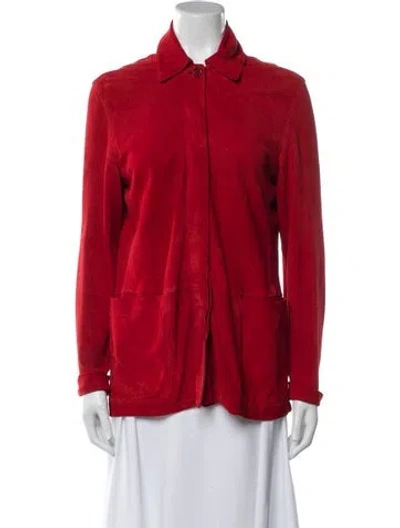 Pre-owned Bally Suede Jacket In Red