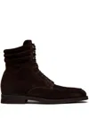 Bally Suede Lace-up Boots In Brown