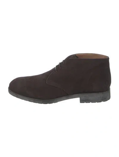 Pre-owned Bally Suede Lace-up Boots In Brown