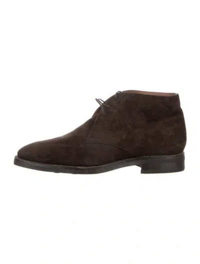 Pre-owned Bally Suede Lace-up Boots In Brown