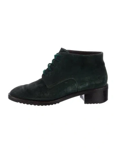 Pre-owned Bally Suede Lace-up Boots In Green