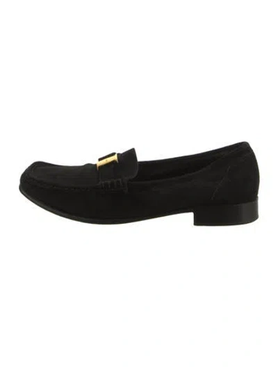 Pre-owned Bally Suede Loafers In Black