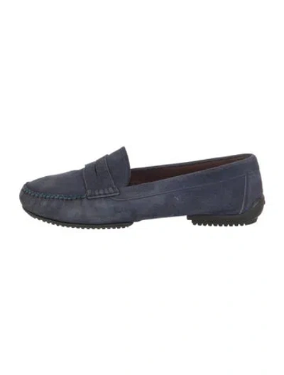 Pre-owned Bally Suede Loafers In Blue