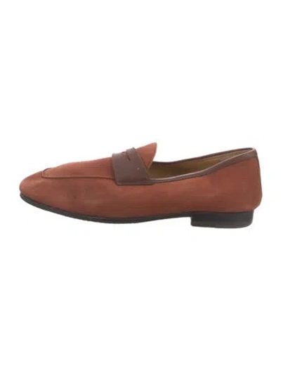 Pre-owned Bally Suede Loafers In Brown