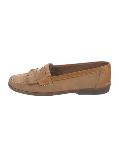 Pre-owned Bally Suede Loafers In Brown