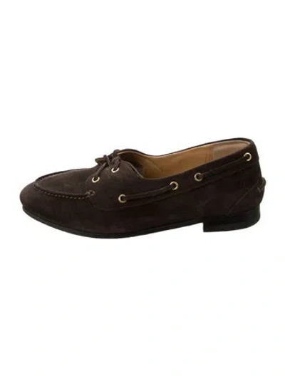 Pre-owned Bally Suede Loafers In Brown