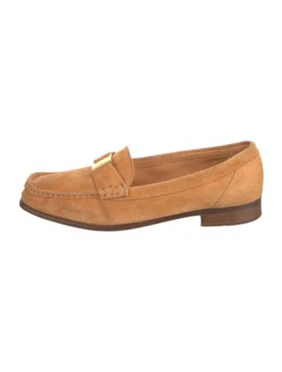 Pre-owned Bally Suede Loafers In Brown