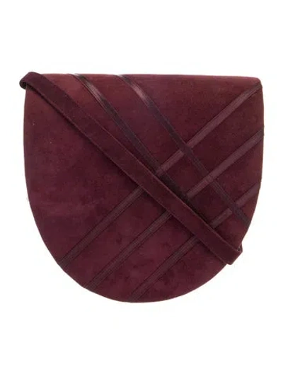 Pre-owned Bally Suede Messenger Bag In Burgundy