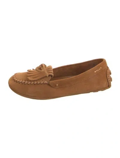 Pre-owned Bally Suede Moccasins In Brown