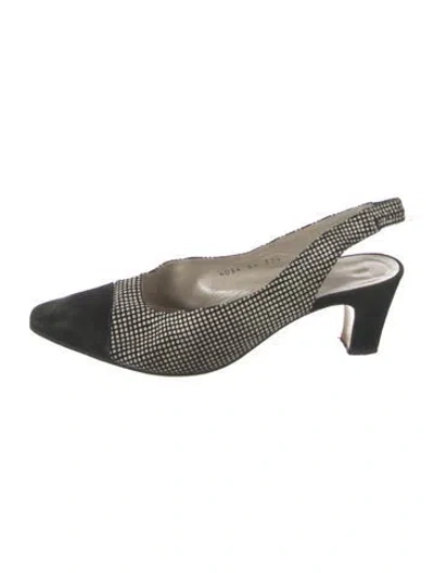 Pre-owned Bally Suede Patterned Slingback Pumps In Multicolor