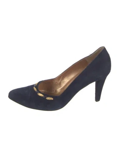 Pre-owned Bally Suede Pumps In Blue
