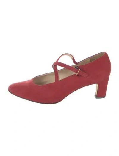 Pre-owned Bally Suede Pumps In Red