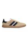 Bally Retro Stripe-detail Suede Sneakers In Gray